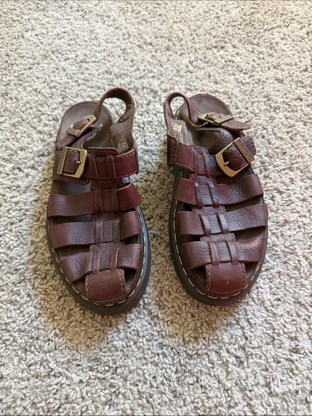Brown Leather Fisherman Buckle Sandals